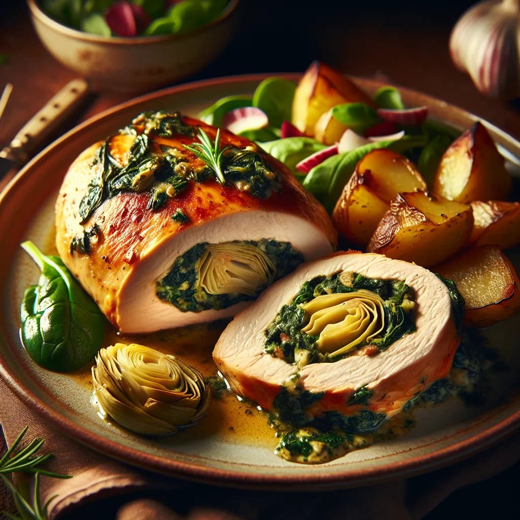 Spinach and Artichoke Stuffed Chicken Breast