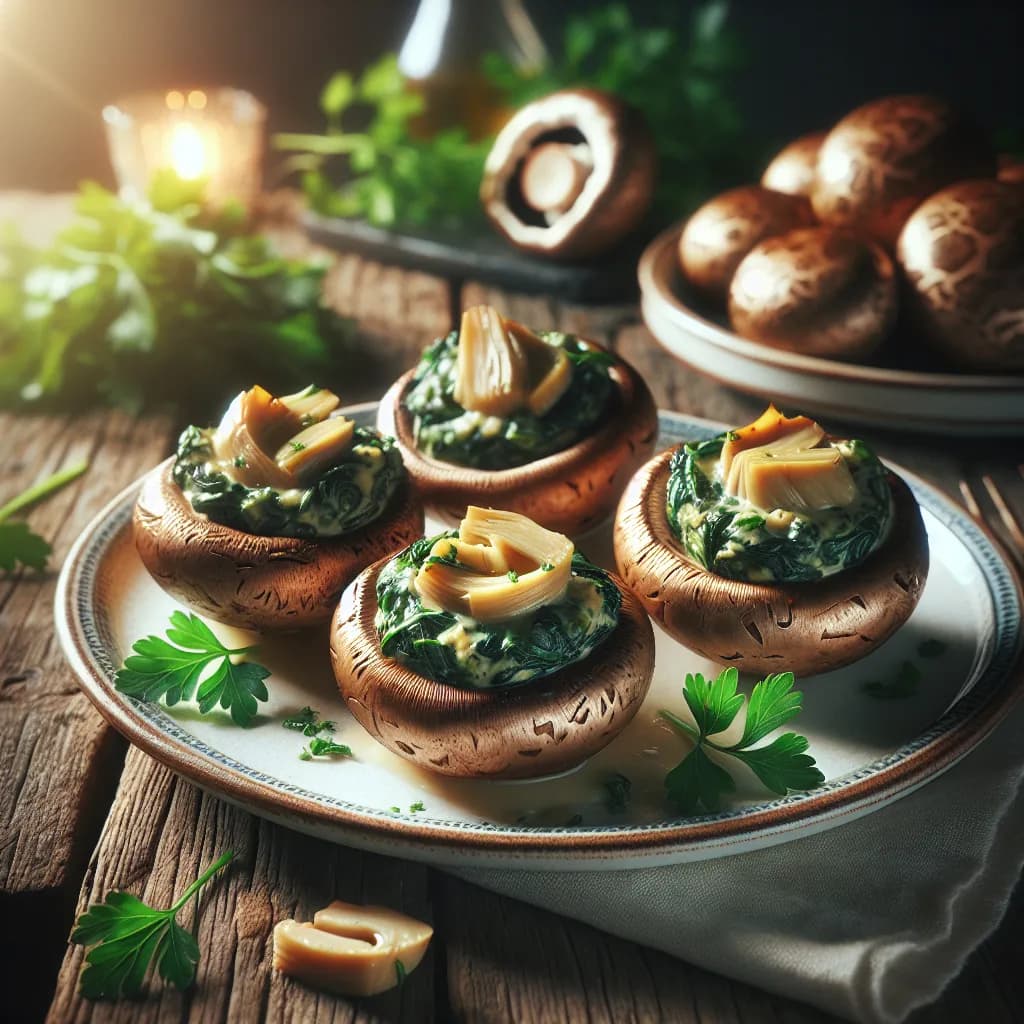 Spinach and Artichoke Stuffed Mushrooms