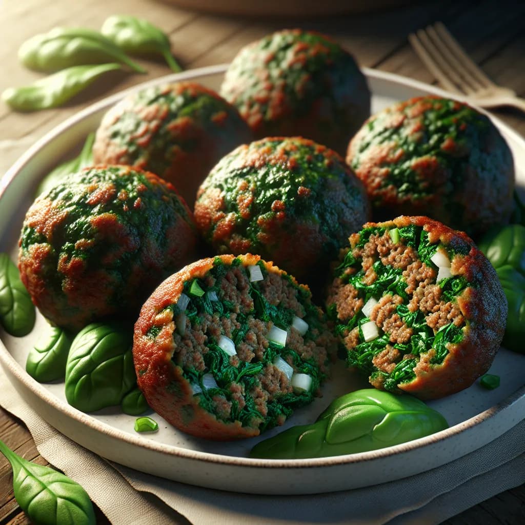 Spinach and Beef Kibbeh Balls