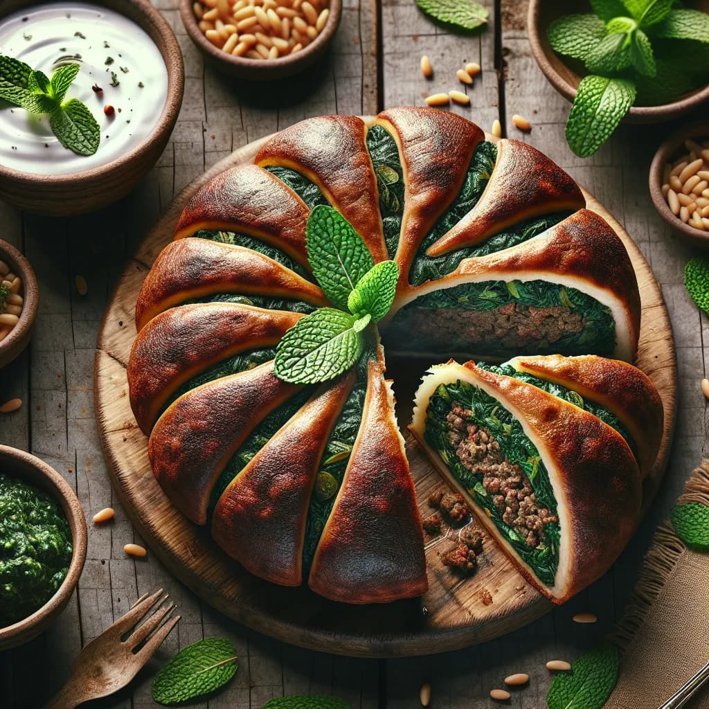 Spinach and Beef Kibbeh