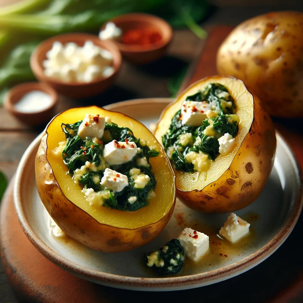 Spinach and Feta Stuffed Potatoes