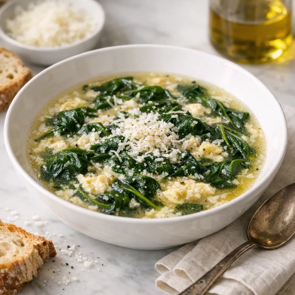 Spinach and Parmesan Stracciatella
