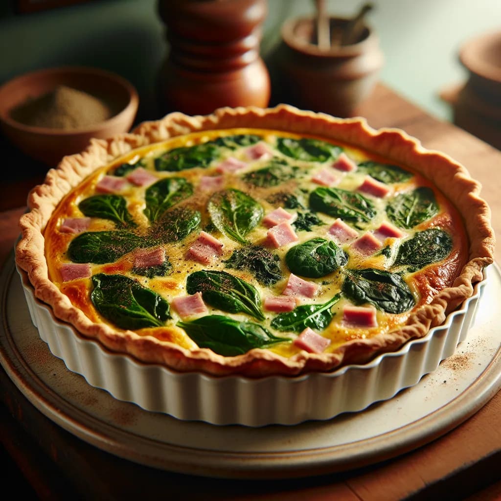 Spinat- und Schinkenquiche