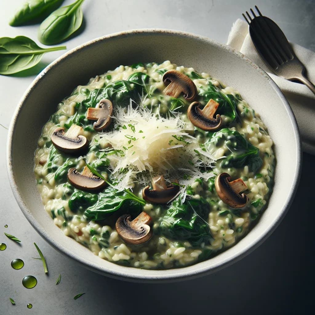 Spinat-Champignon-Risotto