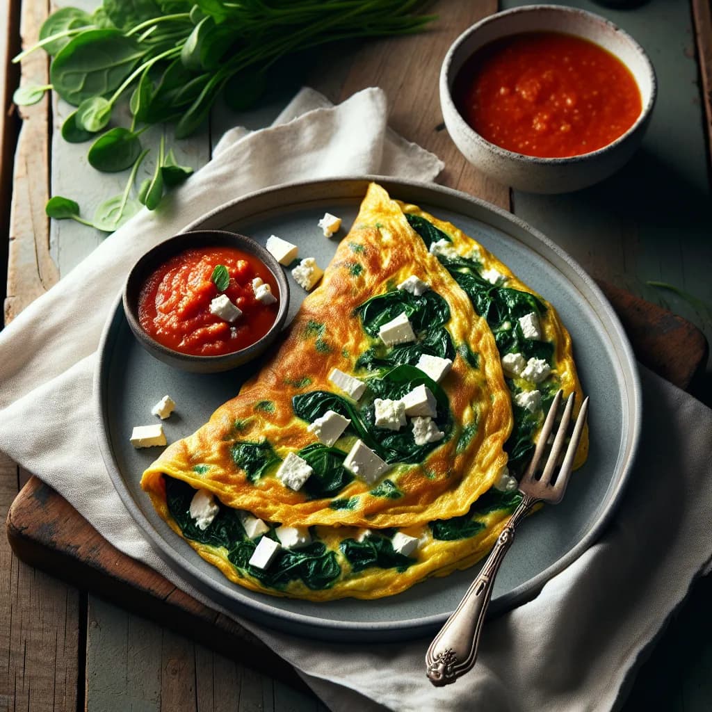 Spinat-Feta-Omelett