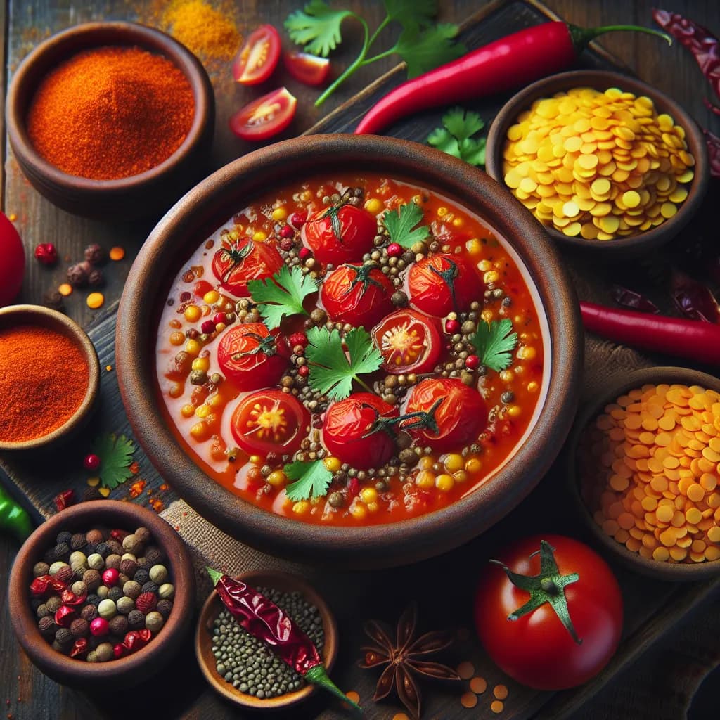Sri Lankische Tomaten-Linsen-Suppe