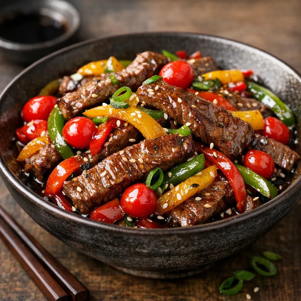 Steak & Roquito Pepper Stir-Fry