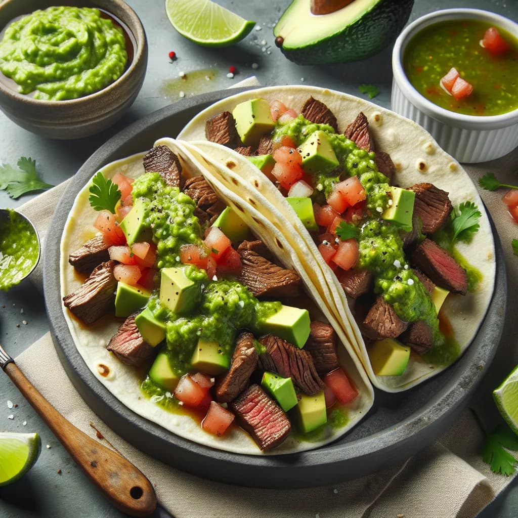 Steak Tacos with Avocado Salsa