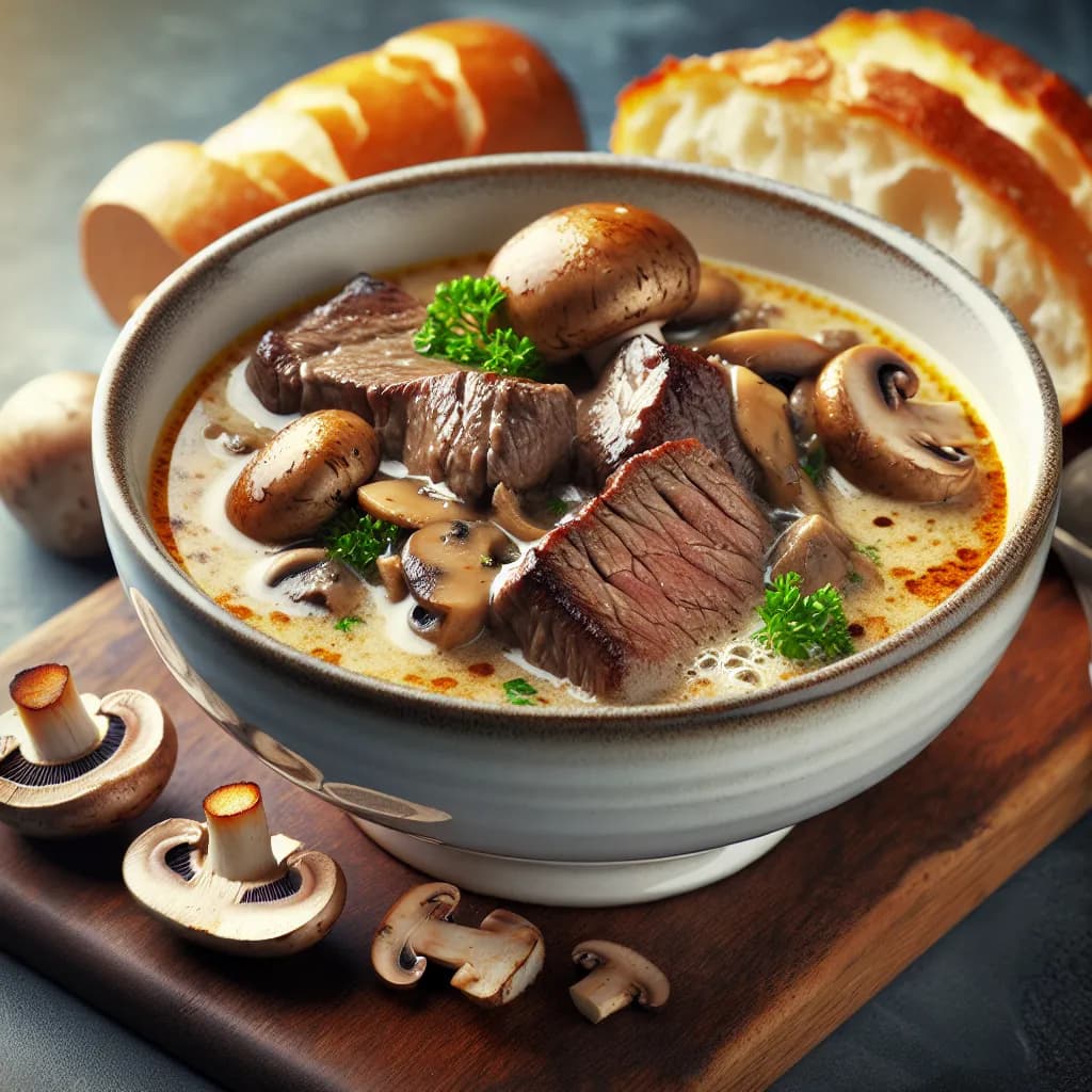 Steak and Mushroom Soup
