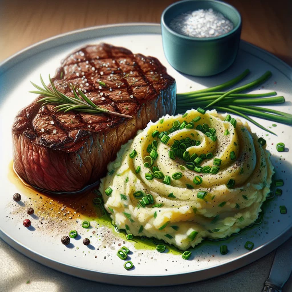 Steak with Chive Mashed Potatoes