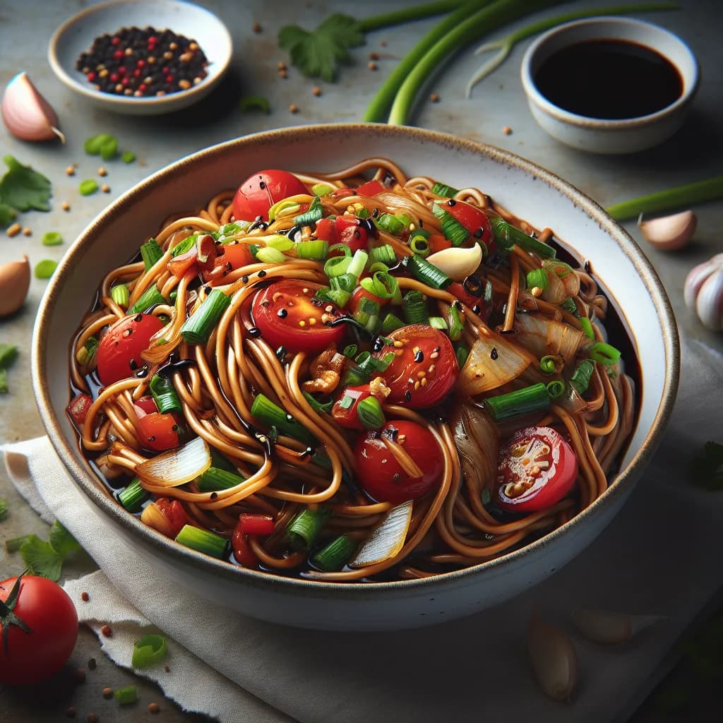 Stir-Fried Wheat Noodles with Dark Sauce