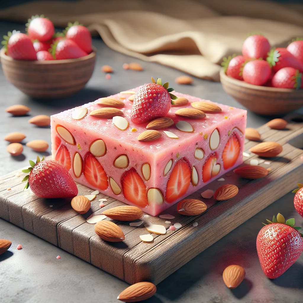 Strawberry Almond Barfi