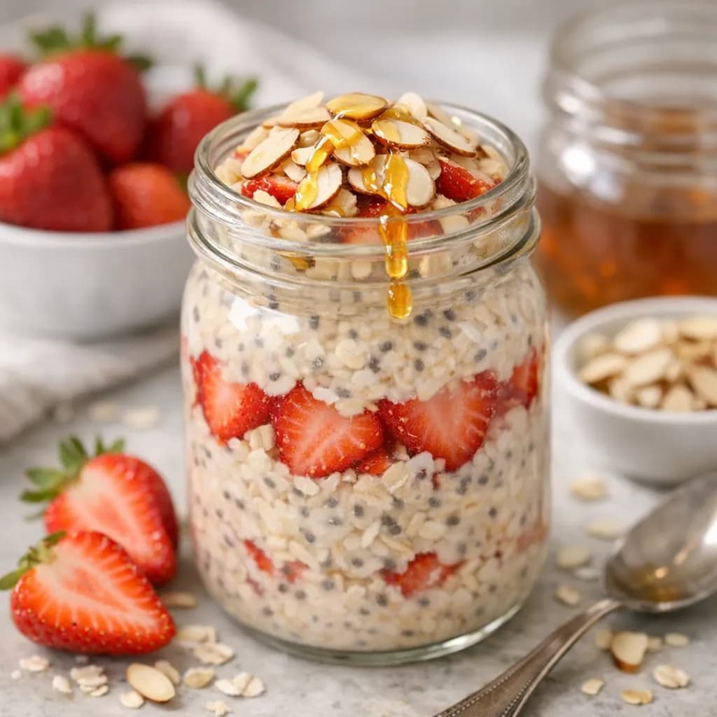 Strawberry Almond Overnight Oats