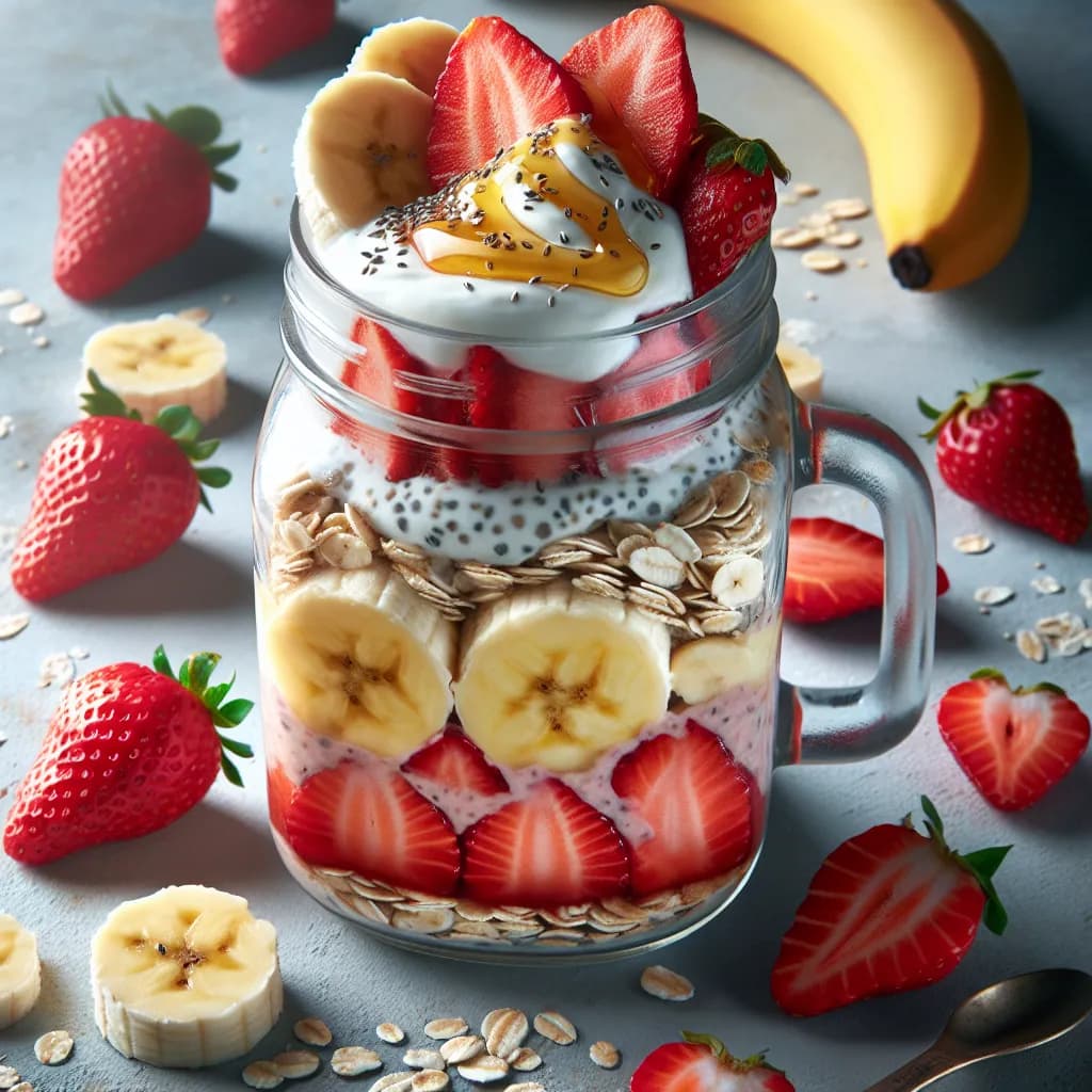 Strawberry Banana Overnight Oats