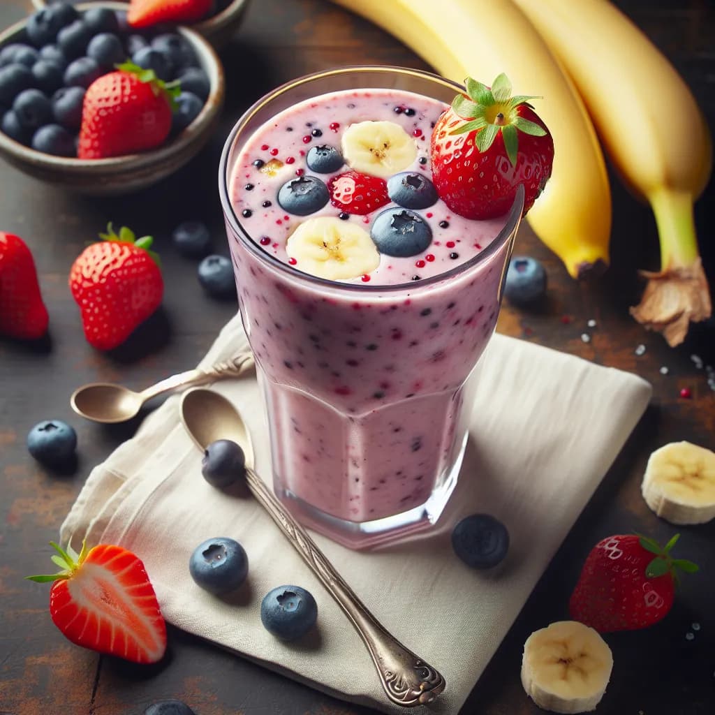 Strawberry Blueberry Banana Smoothie
