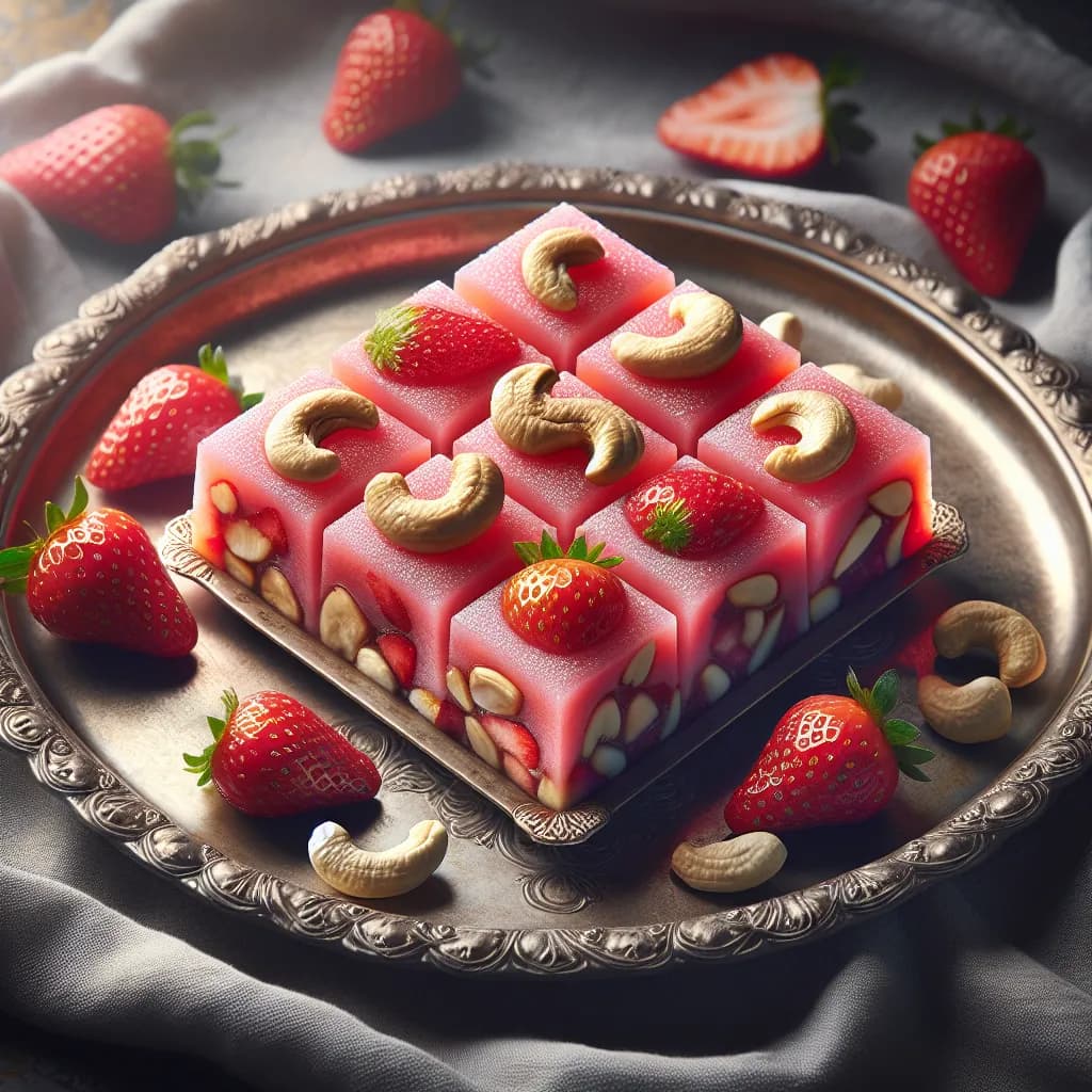 Strawberry Cashew Barfi