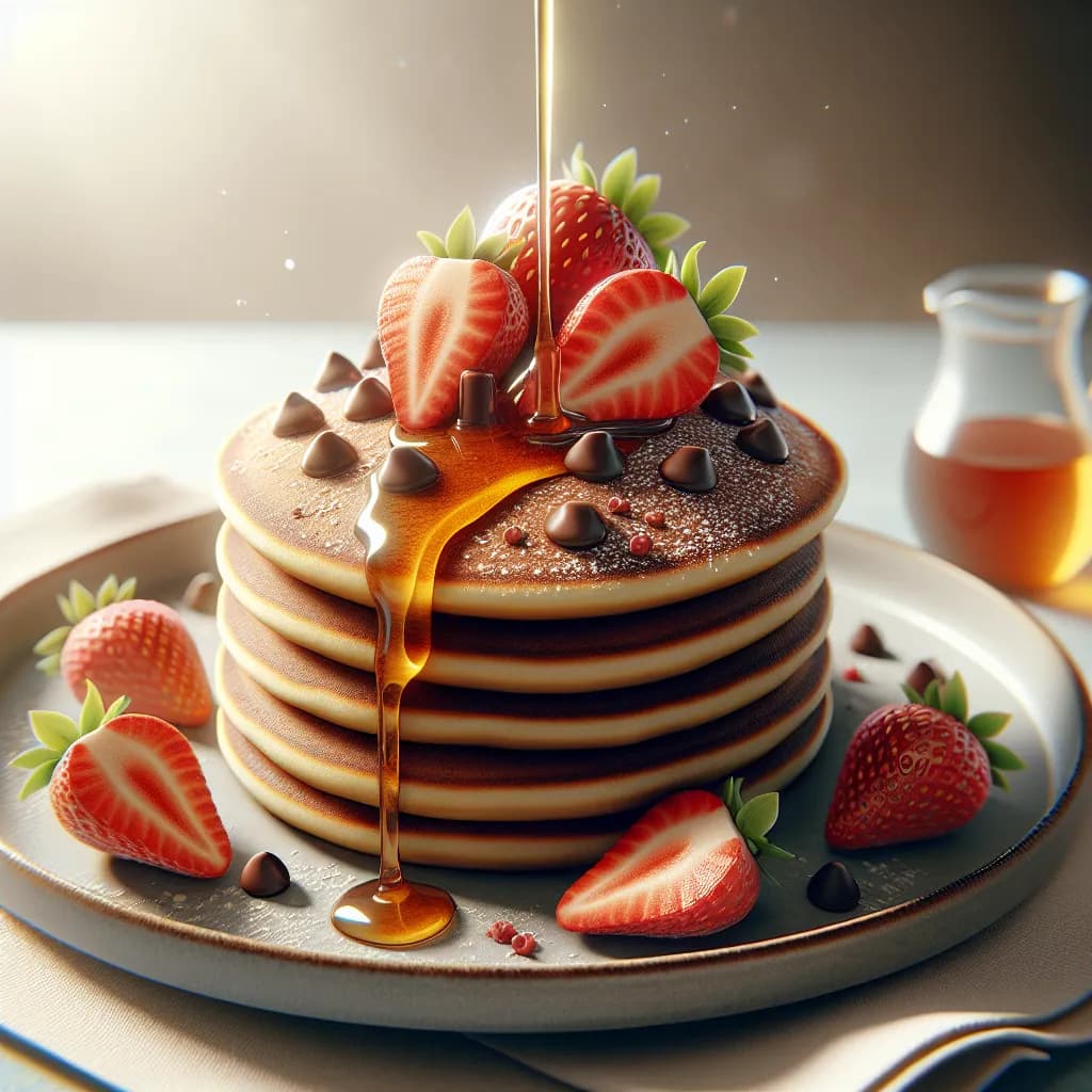 Strawberry Chocolate Chip Pancakes