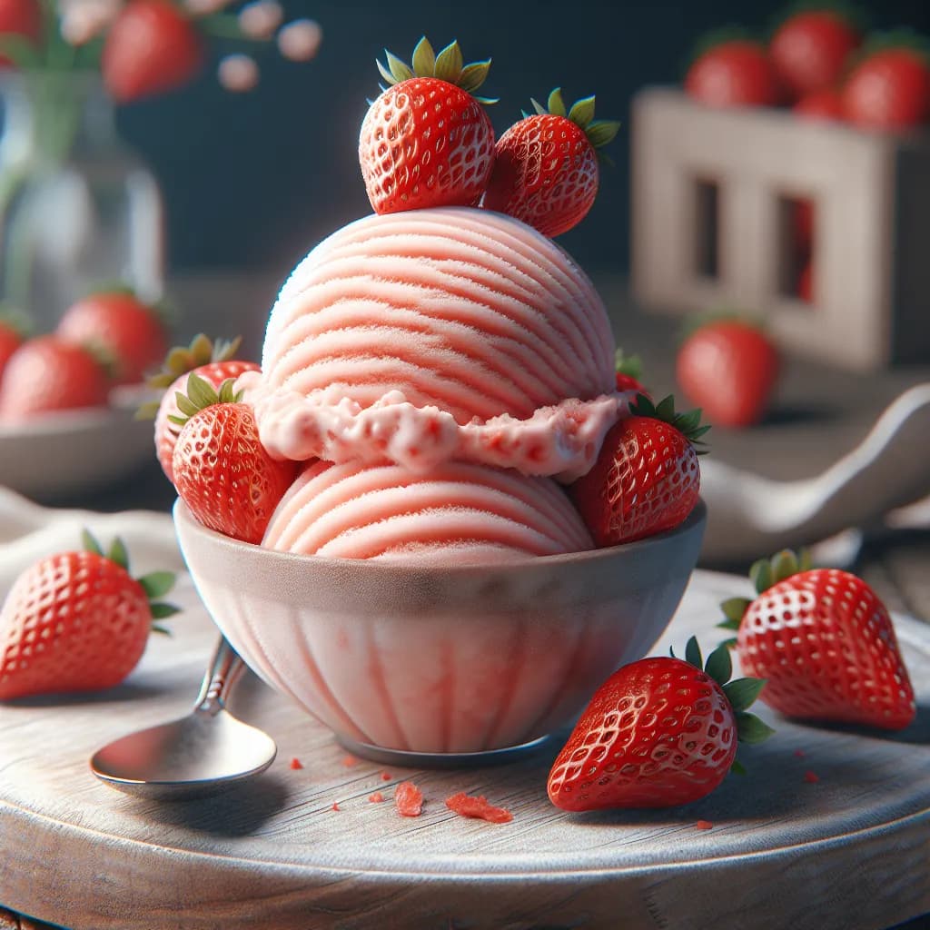 Strawberry Custard Ice Cream