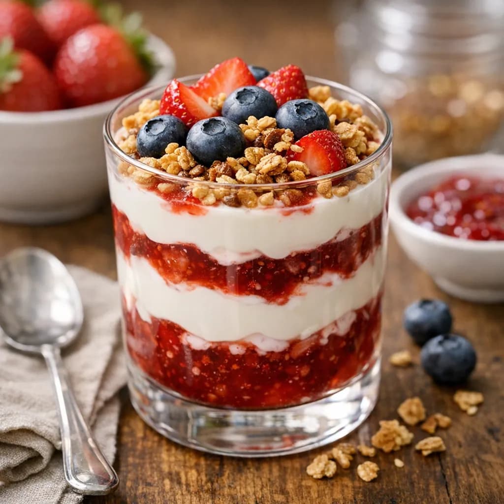 Strawberry Jam Yogurt Parfait