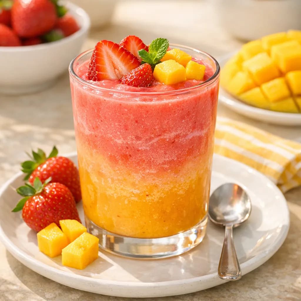 Strawberry Mango Sunrise Smoothie
