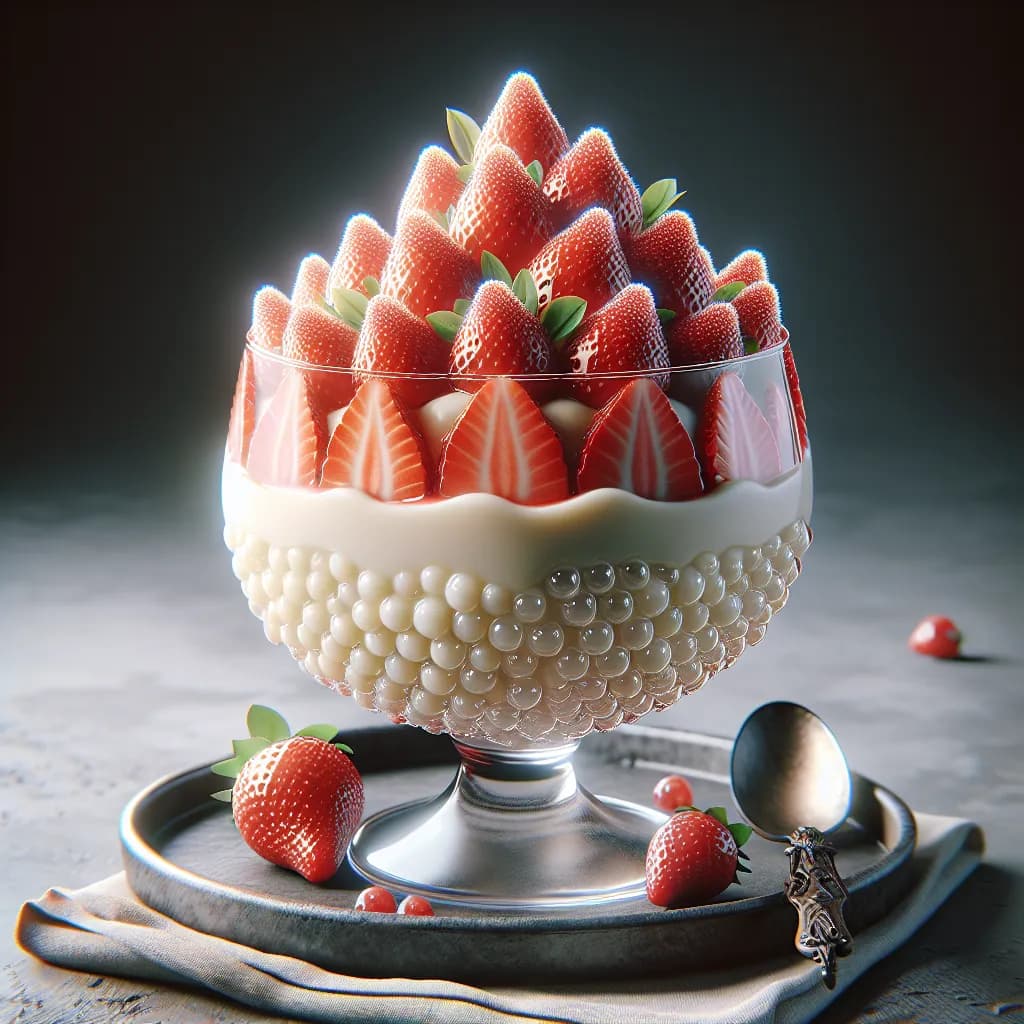 Strawberry Sago Pudding