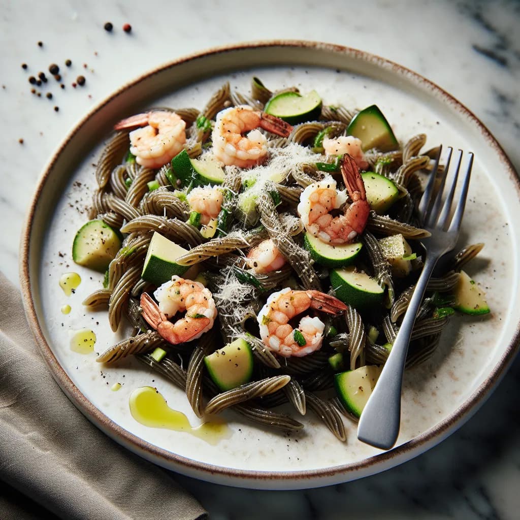 Stroncatura con Gamberetti e Zucchine