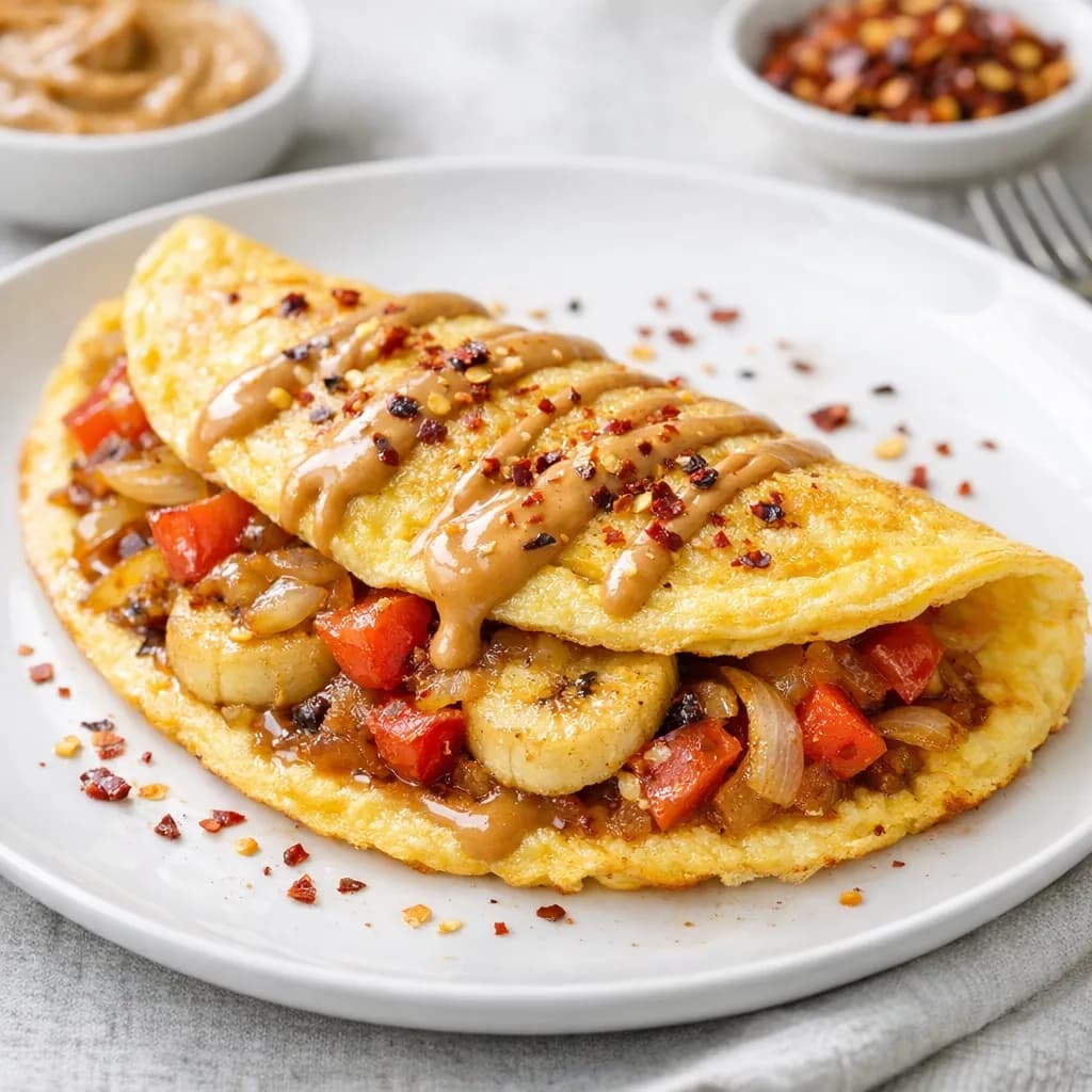 Sweet & Spicy Peanut Butter Omelette