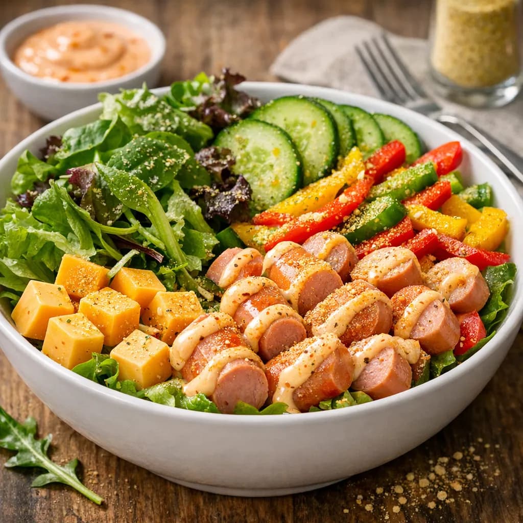 Sweet Chili Vianna & Cheese Salad