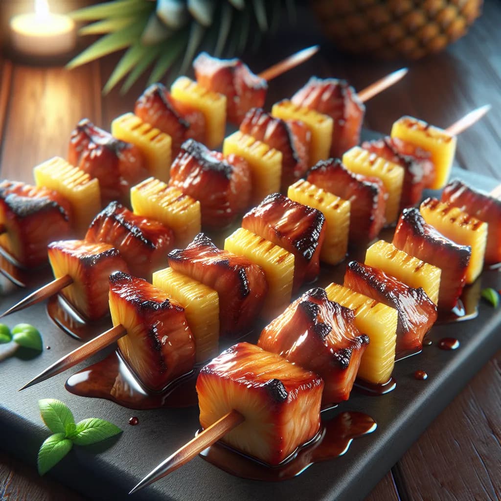 Sweet Pork and Pineapple Skewers
