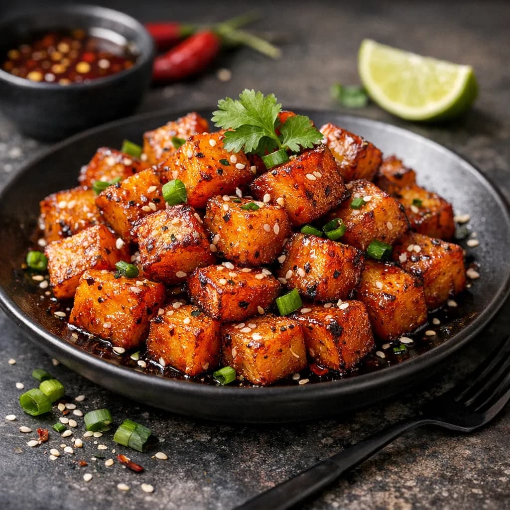 Sweet and Spicy Potato Cubes