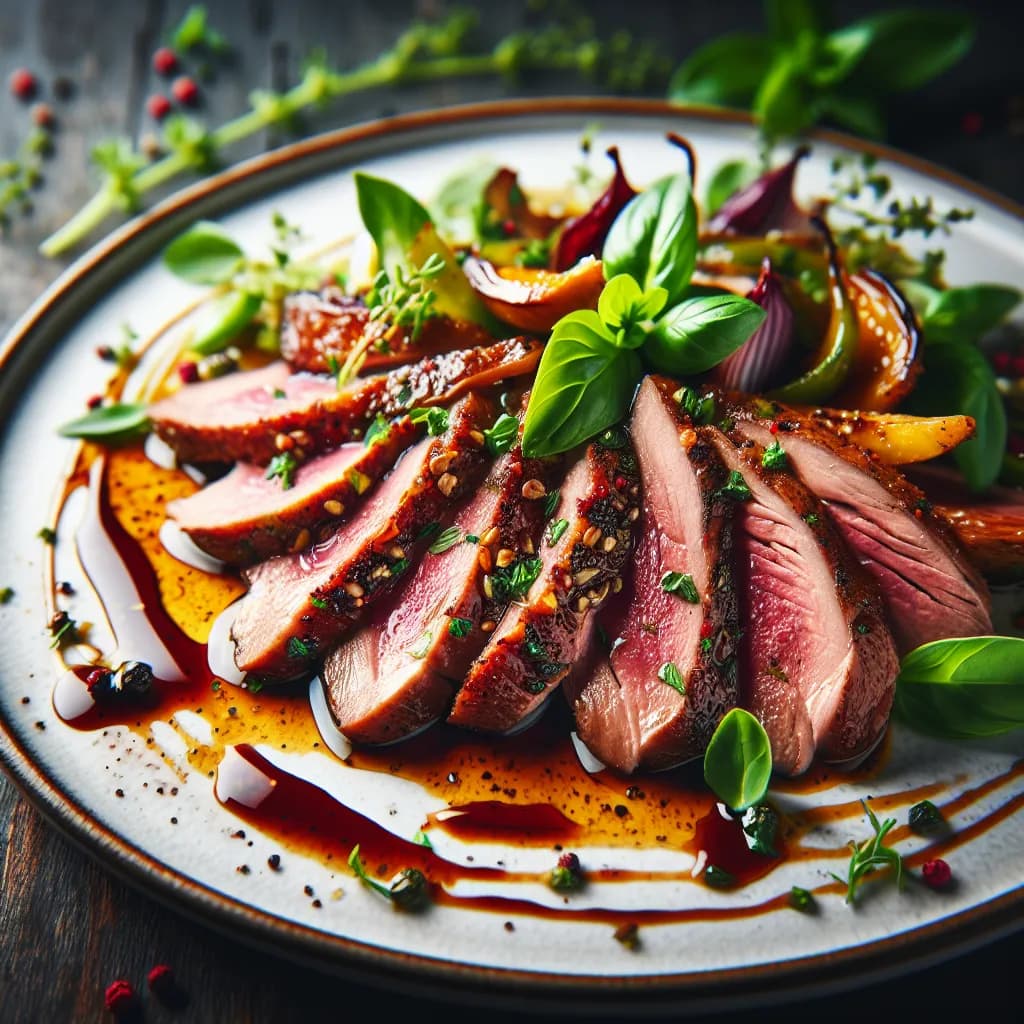 Tagliata di Anatra con Erbe Miste