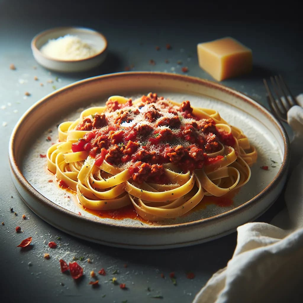 Tagliatelle mit Hackfleisch und Tomatensauce