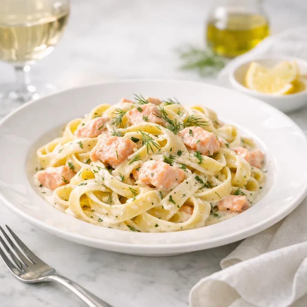 Tagliatelles au saumon classique