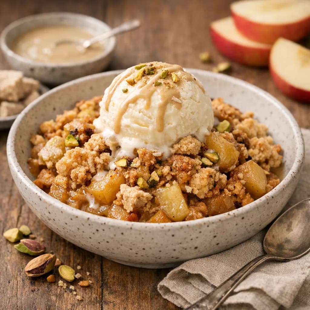Tahini Apple Halva Crumble