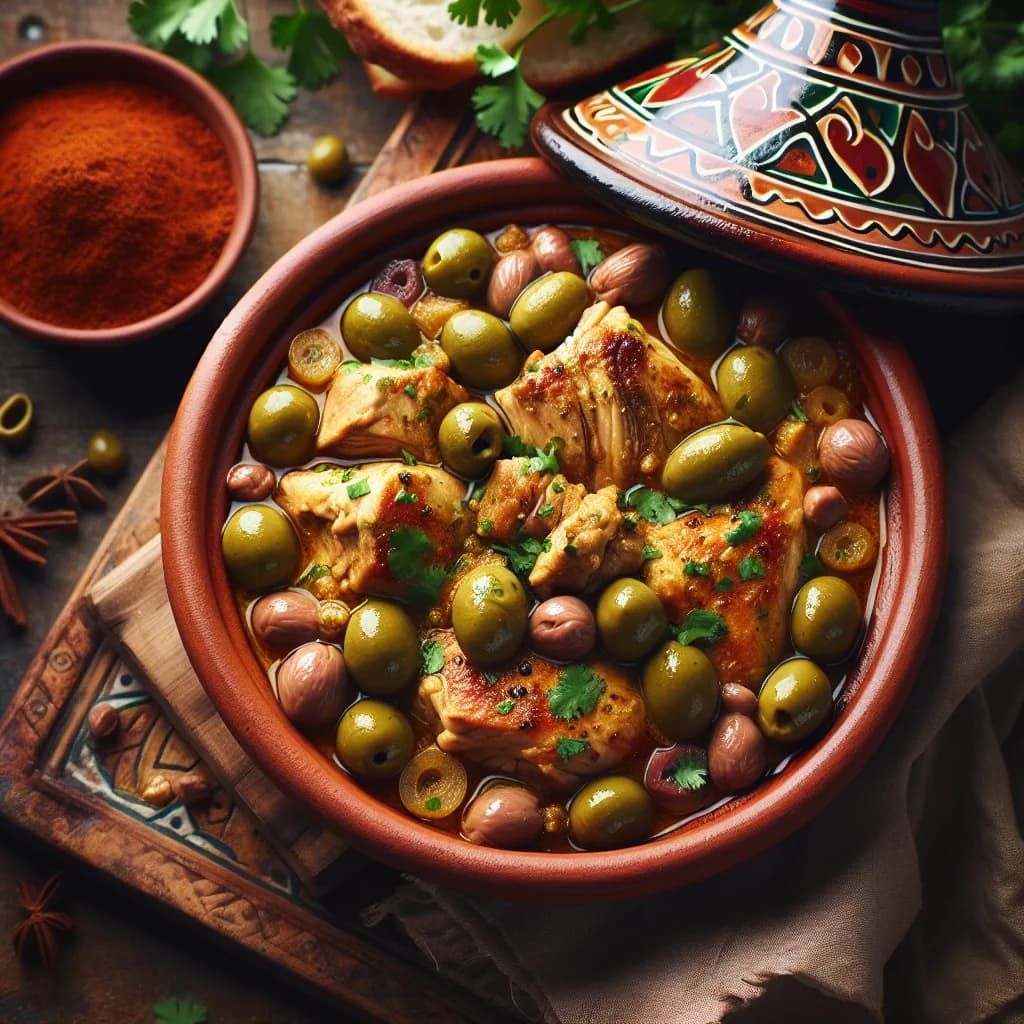 Tajine de poulet aux olives