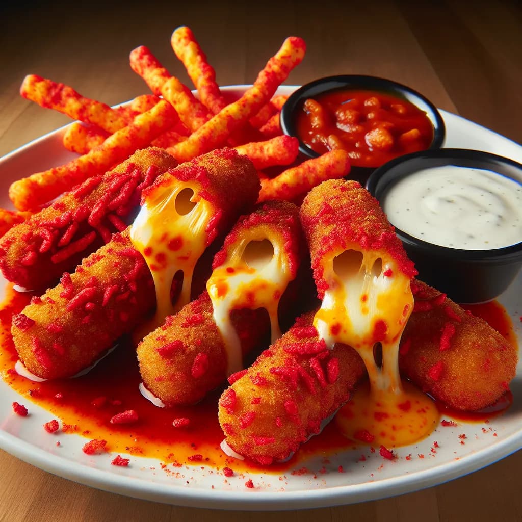 Takis and Hot Cheetos Spicy Mozzarella Sticks