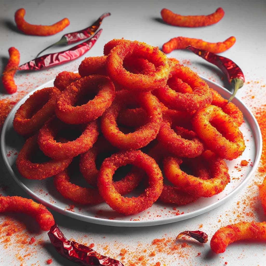 Takis and Hot Cheetos Spicy Onion Rings