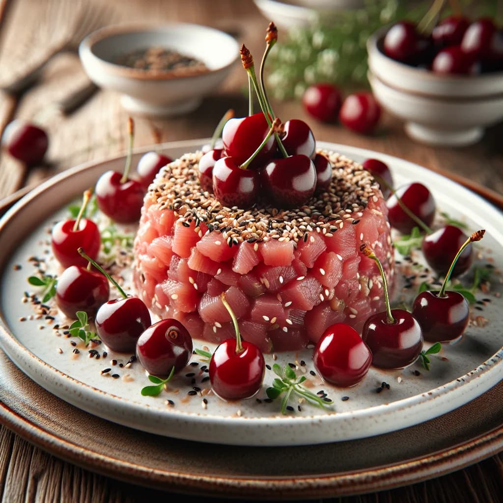 Tartare di Tonno con Sesamo e Ciliegia