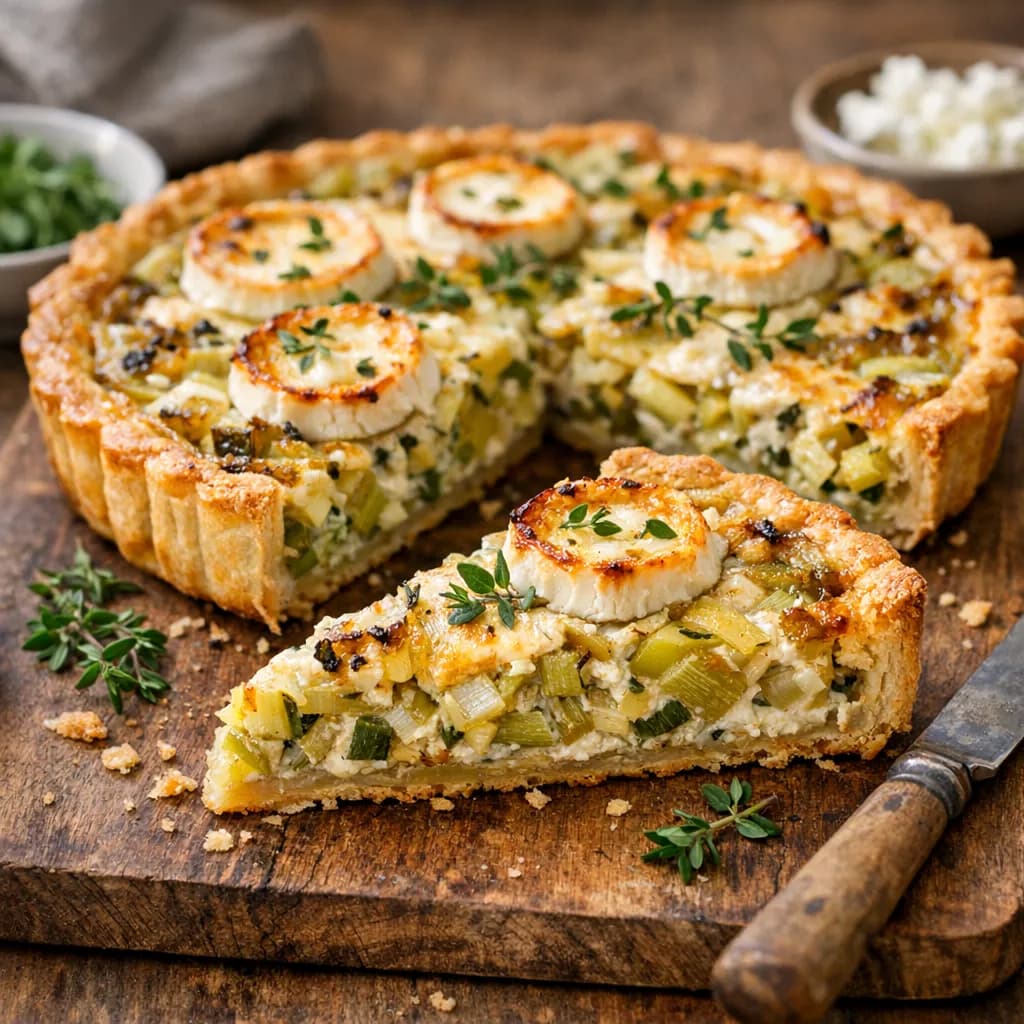 Tarte Boris aux poireaux et chèvre