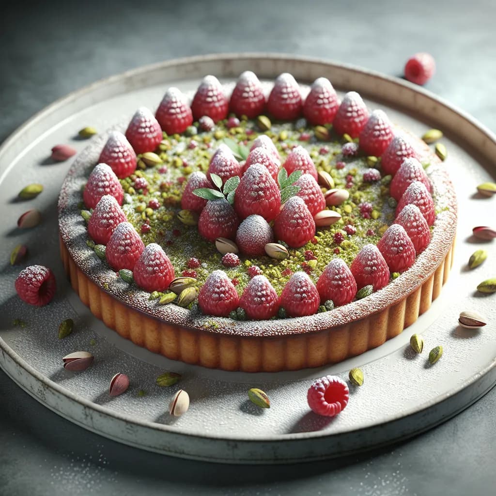 Tarte aux Framboises et Pistaches