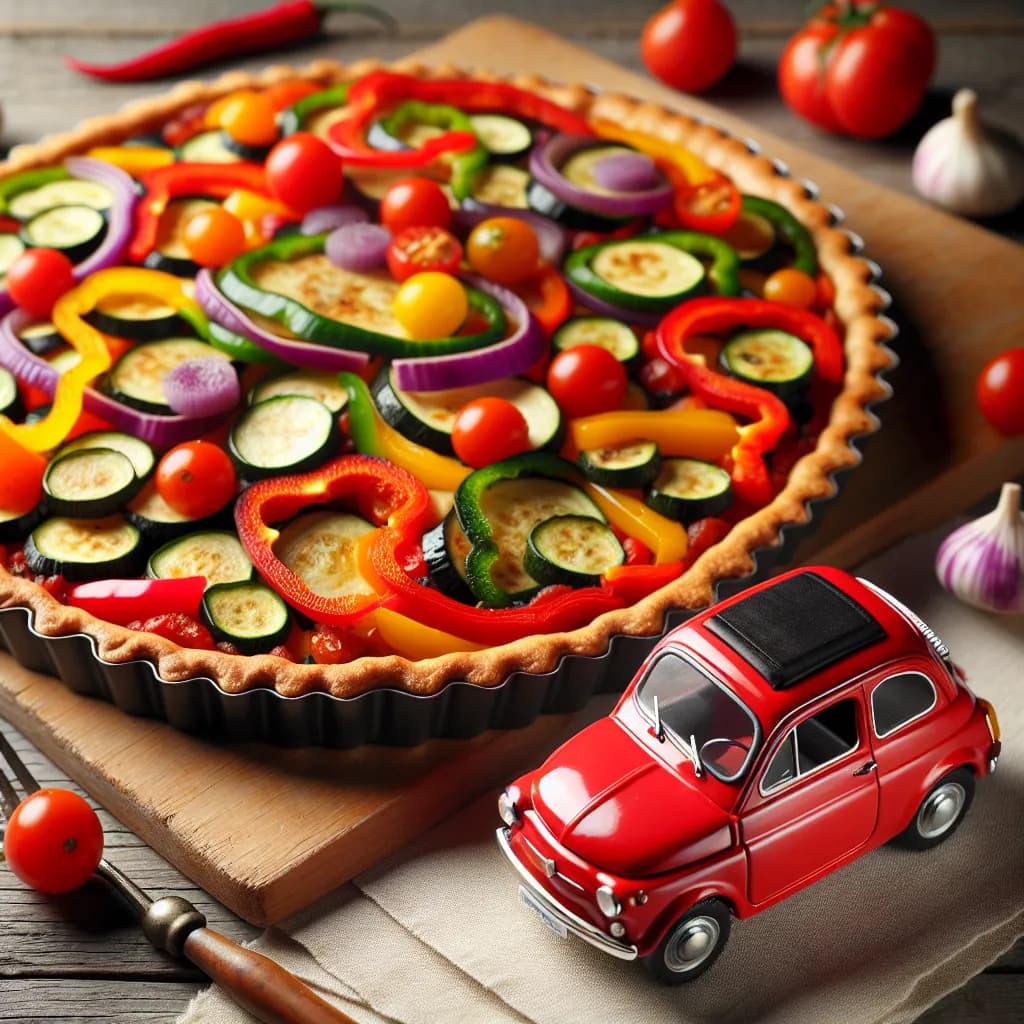 Tarte aux Légumes au Jouet Voiture