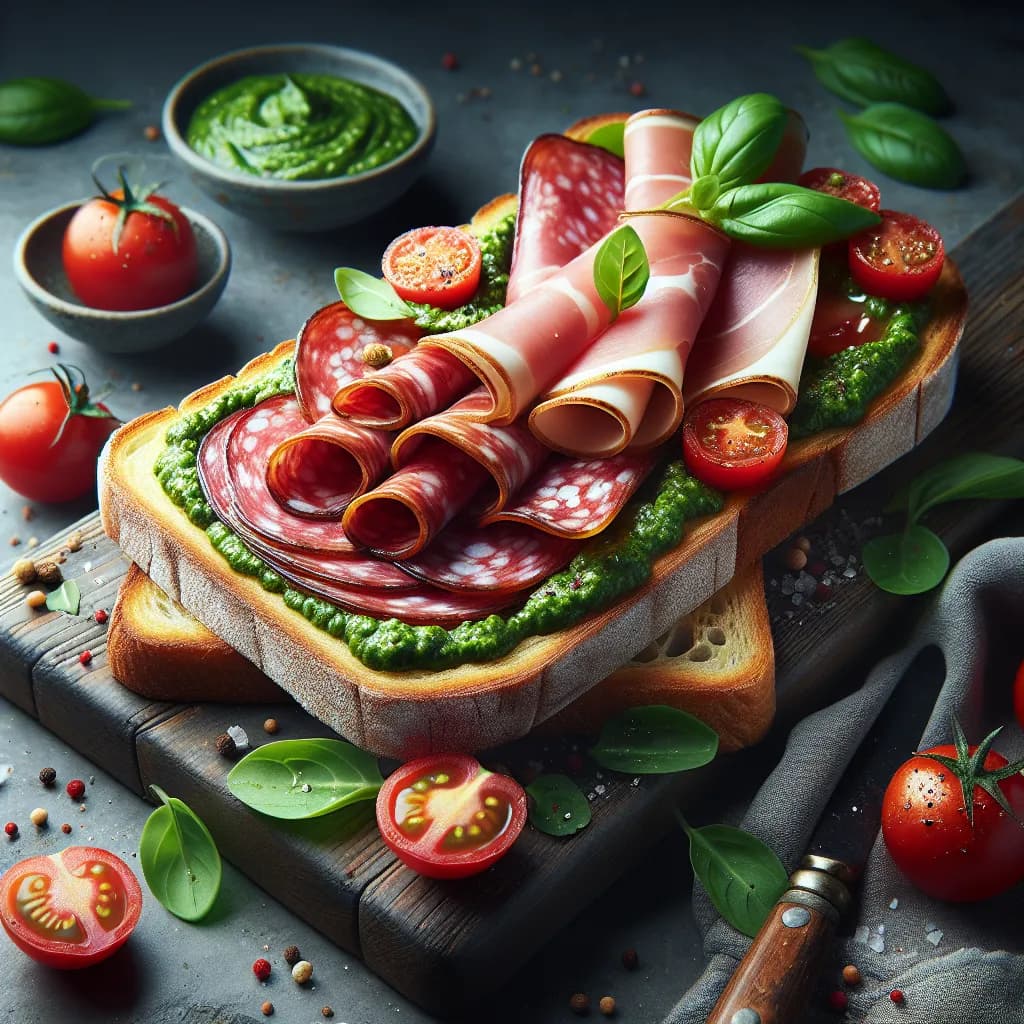 Tartine Charcuterie et Pesto