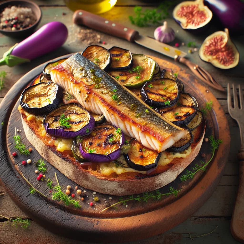 Tartine Ligure au Poisson et Aubergine