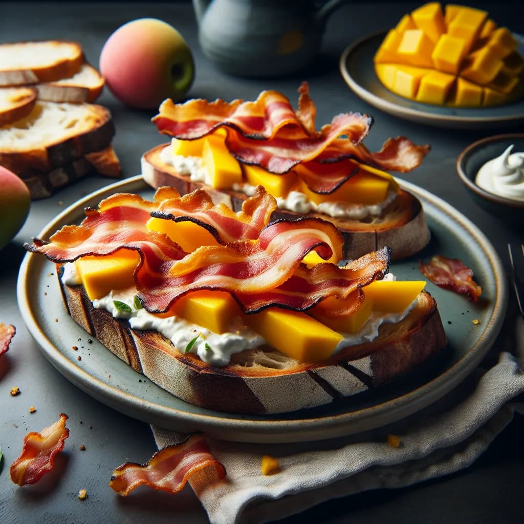 Tartine de Bacon et Mangue