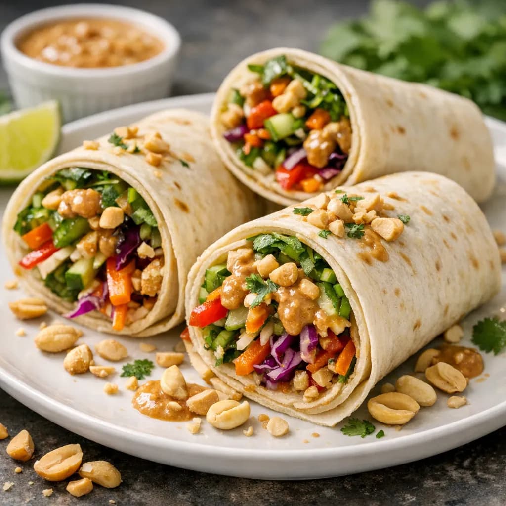 Thai-Inspired Peanut Salad Wraps