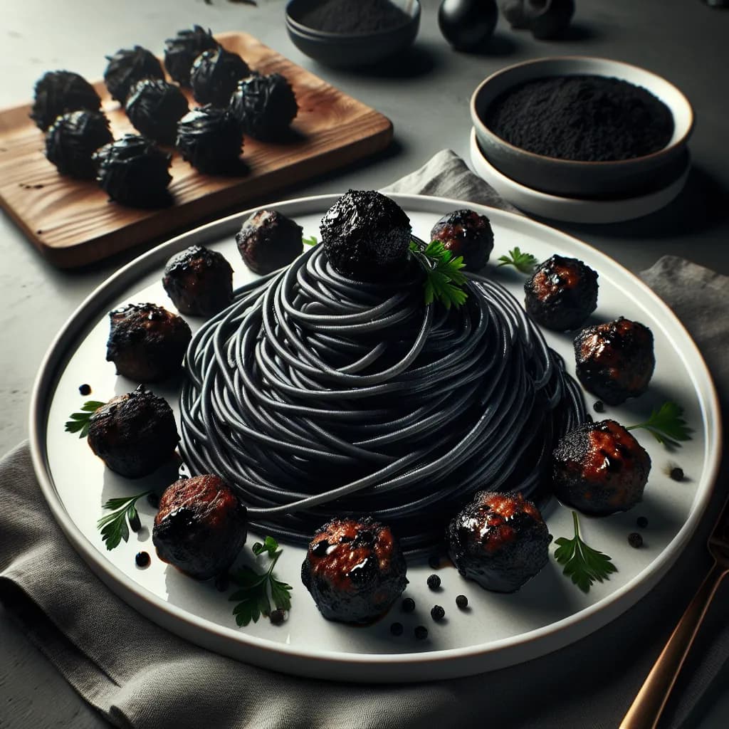 The DArkn∊∬'s Black Spaghetti with Black Swedish Meatballs