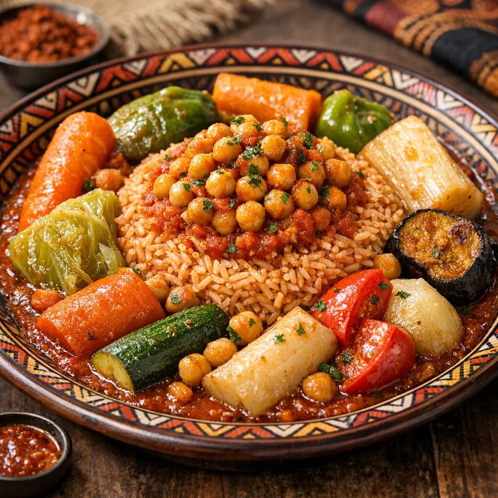 Thiebou Dieune Végétarien aux Pois Chiches