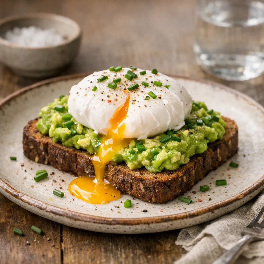 Toast à l'avocat et œuf poché