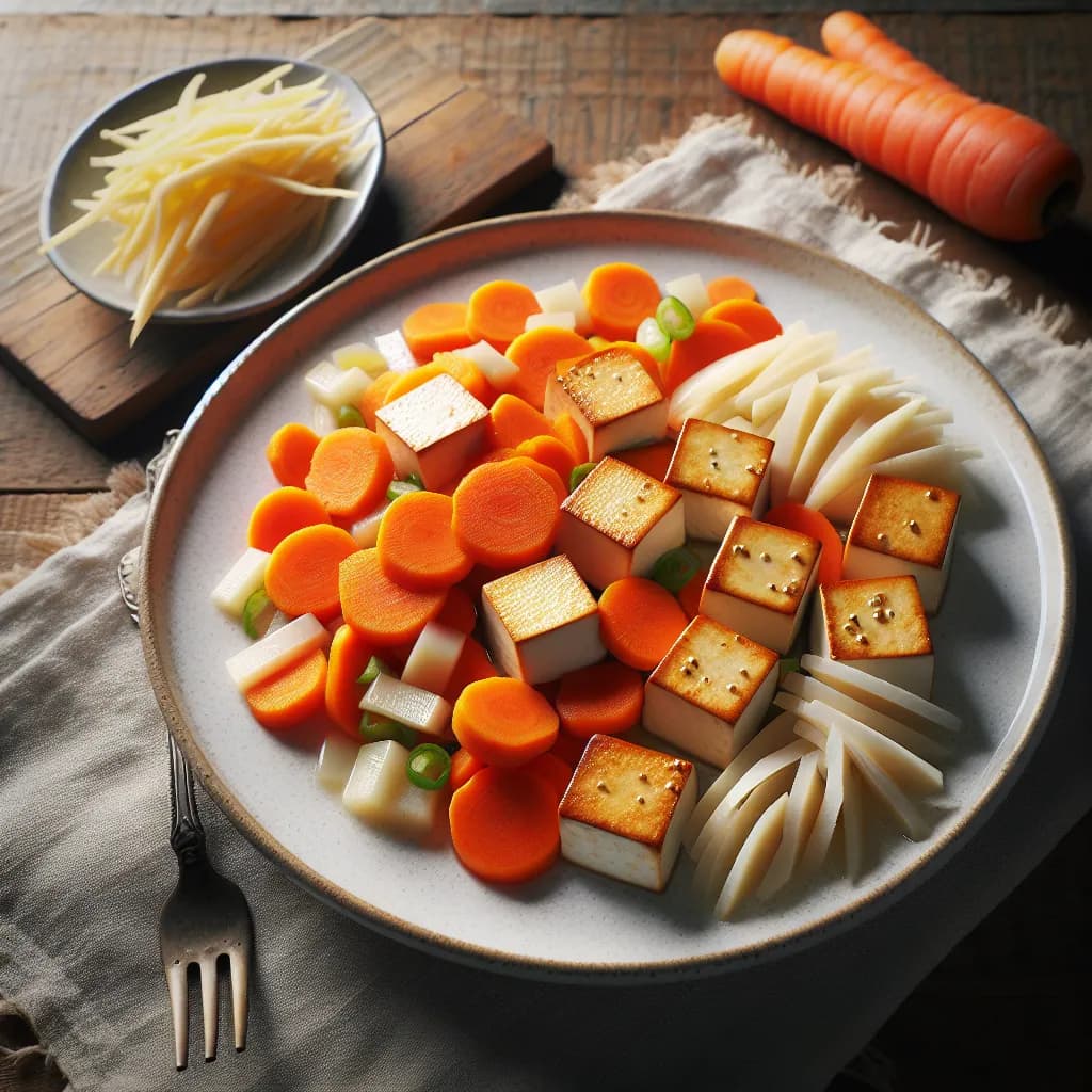 Tofu Saltato con Carote e Zenzero