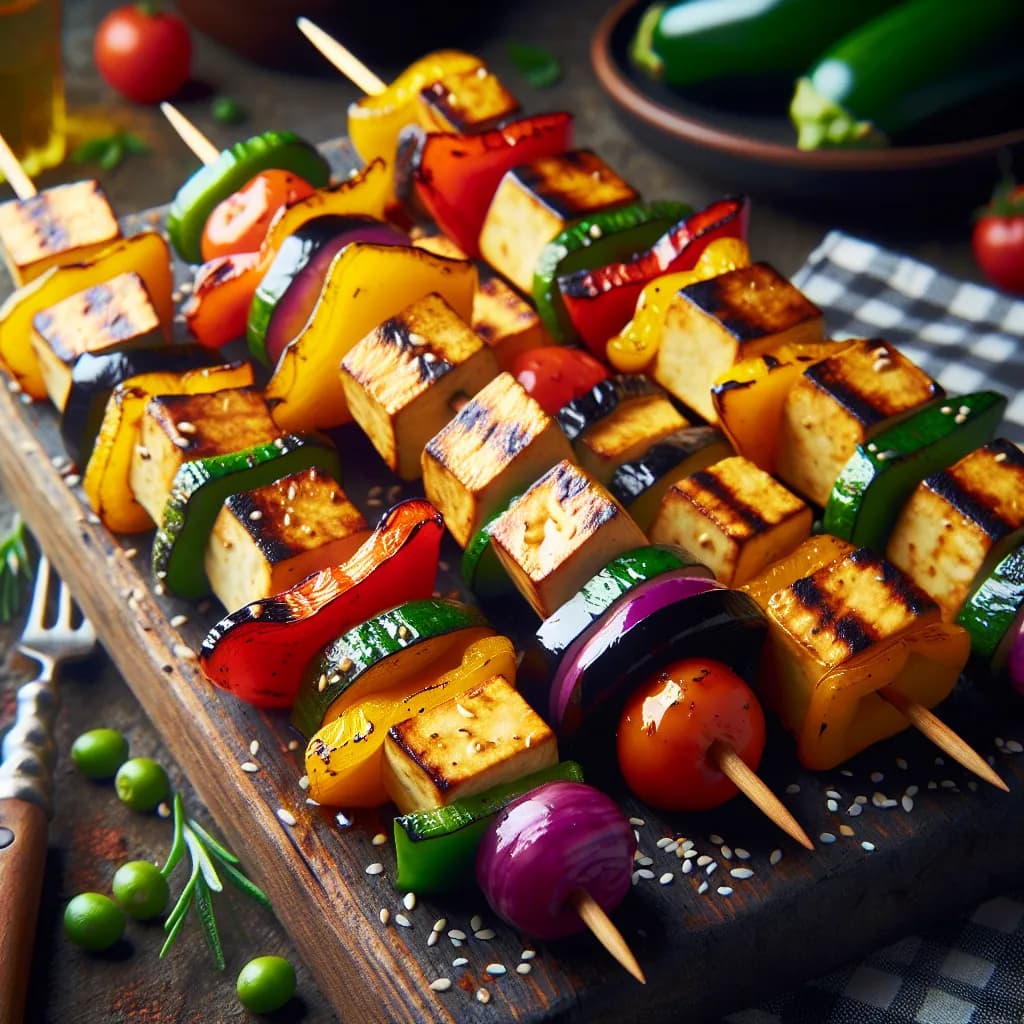 Tofu and Veggie Skewers